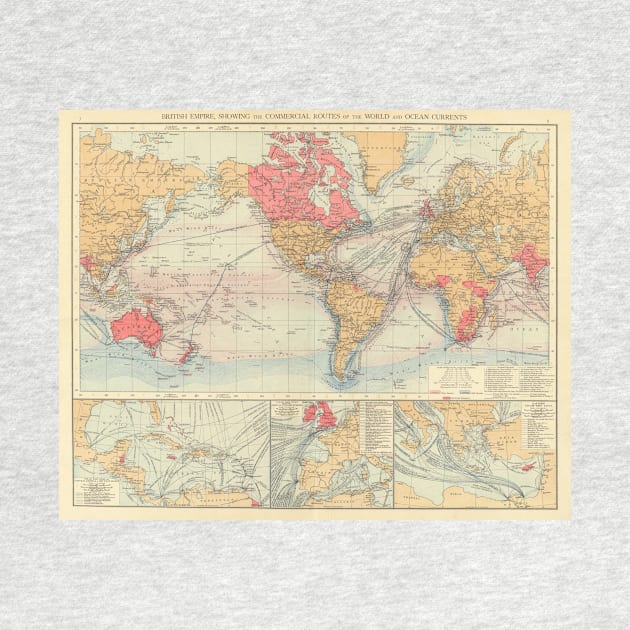 Vintage Map of The World (1895) 2 by Bravuramedia